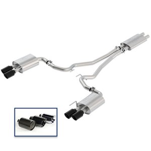 Ford Mustang Performance Exhaust - Rear - Ford Racing - Cat-Back Touring Exhaust System - Black Chrome - 2018 Ford Mustang Performance Exhaust - Rear - Ford Racing - Cat-Back Touring Exhaust System - Black Chrome - 2018